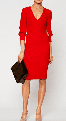 Scanlan Theodore Stretch Reptile Pencil Dress Red Size 10 for rent on The Volte - image 2