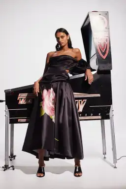 Alemais Regent Noir Gown Black Floral Size 8