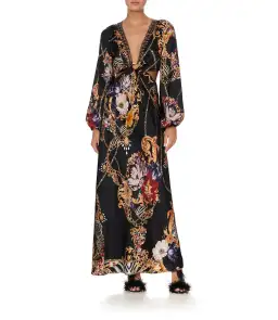 Camilla A Night In The 90s U-Ring Cut-Out Dress Black Print Size 10 for rent on The Volte - image 1