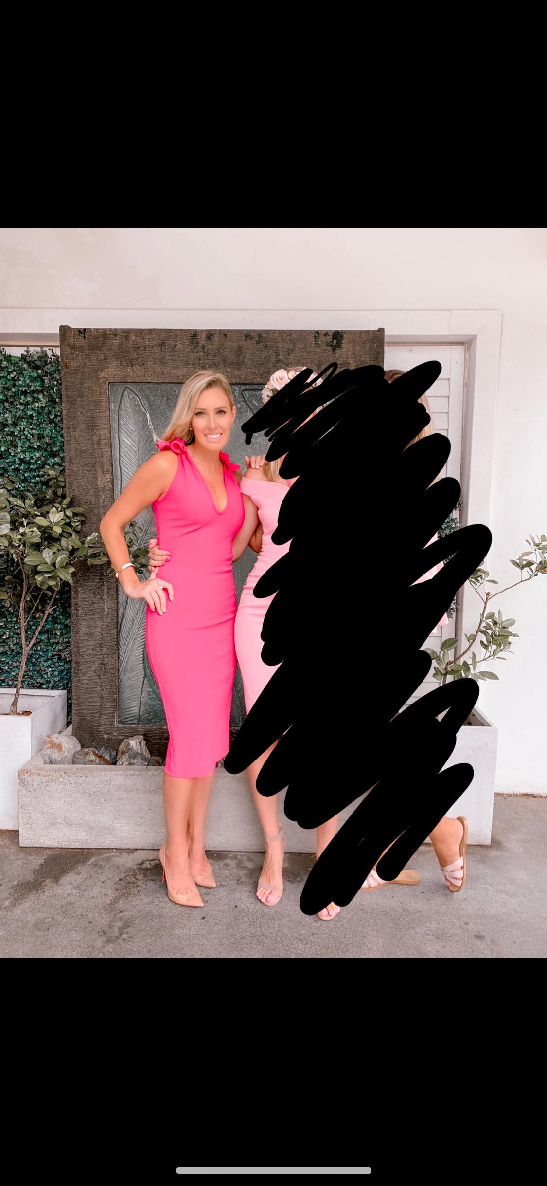 By Johnny V neck Bow Shoulder Dress Pink Size 8 - Image 3