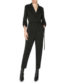 Cue Trench Tapered Jumpsuit Black Size 8 for rent on The Volte - image 1