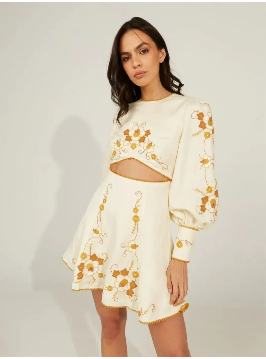 Alice McCall Lera Mini Dress Vanilla Bean Size AU 10 for rent on The Volte - main image