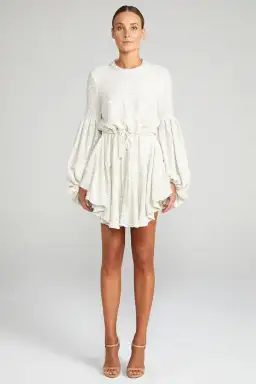 Shona Joy Aimee Balloon Sleeve Mini Dress Cream Size 8 for rent on The Volte - image 2
