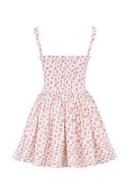 House of CB Natassia Cotton Mini Dress White Rosebud Print Size 8 for rent on The Volte - image 11