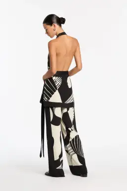 Sir the Label Realisme Wrap Halter Mini Dress and Pant Set in Papier Print Size 8 for rent on The Volte - image 2