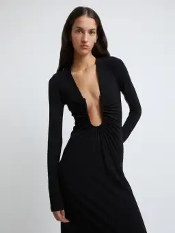 Christopher Esber Arced Palm Long Sleeve Dress in Black Size 8 for rent on The Volte - image 2