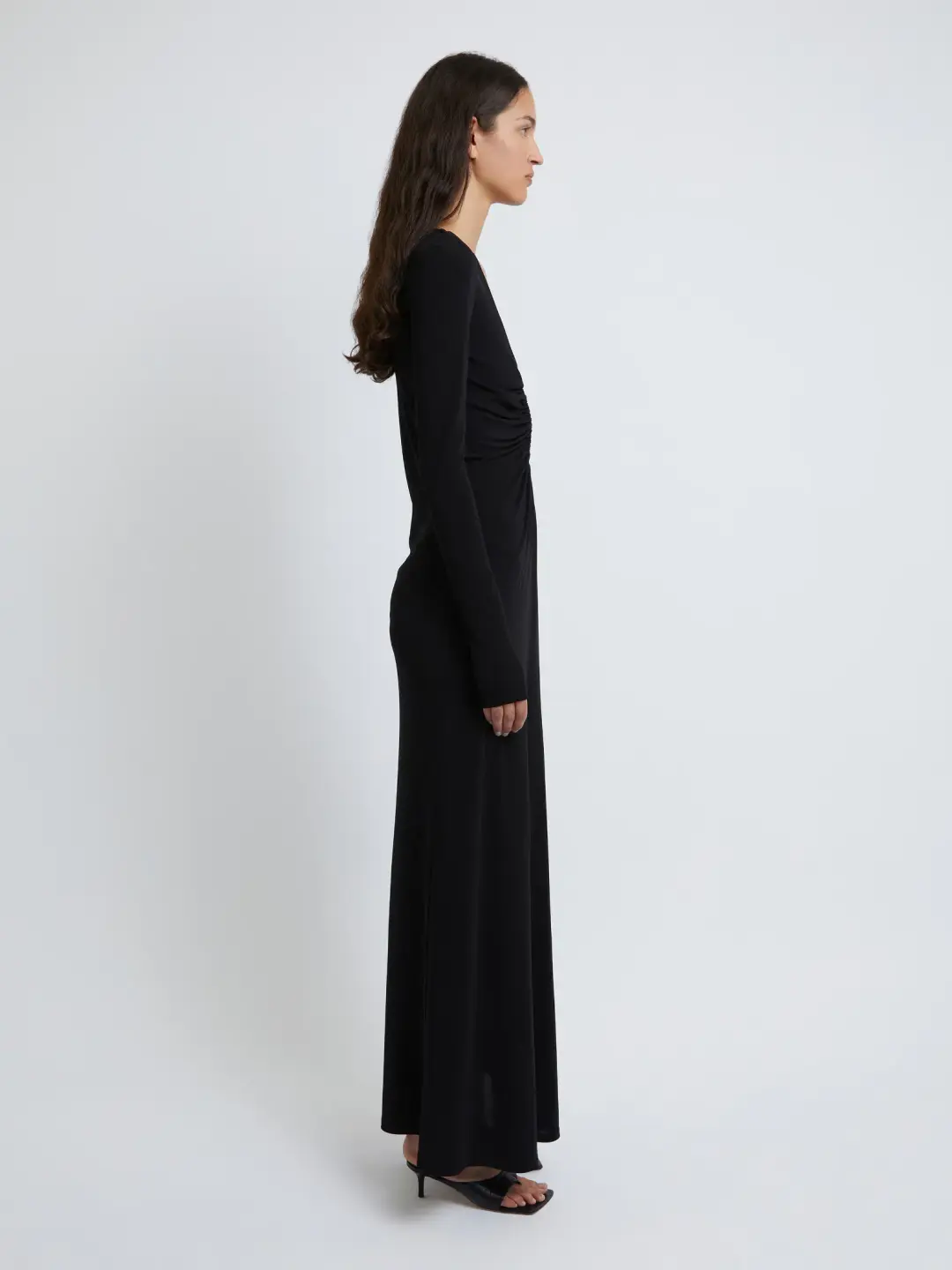 Christopher Esber Arced Palm Long Sleeve Dress in Black Size 8 for rent on The Volte - main image