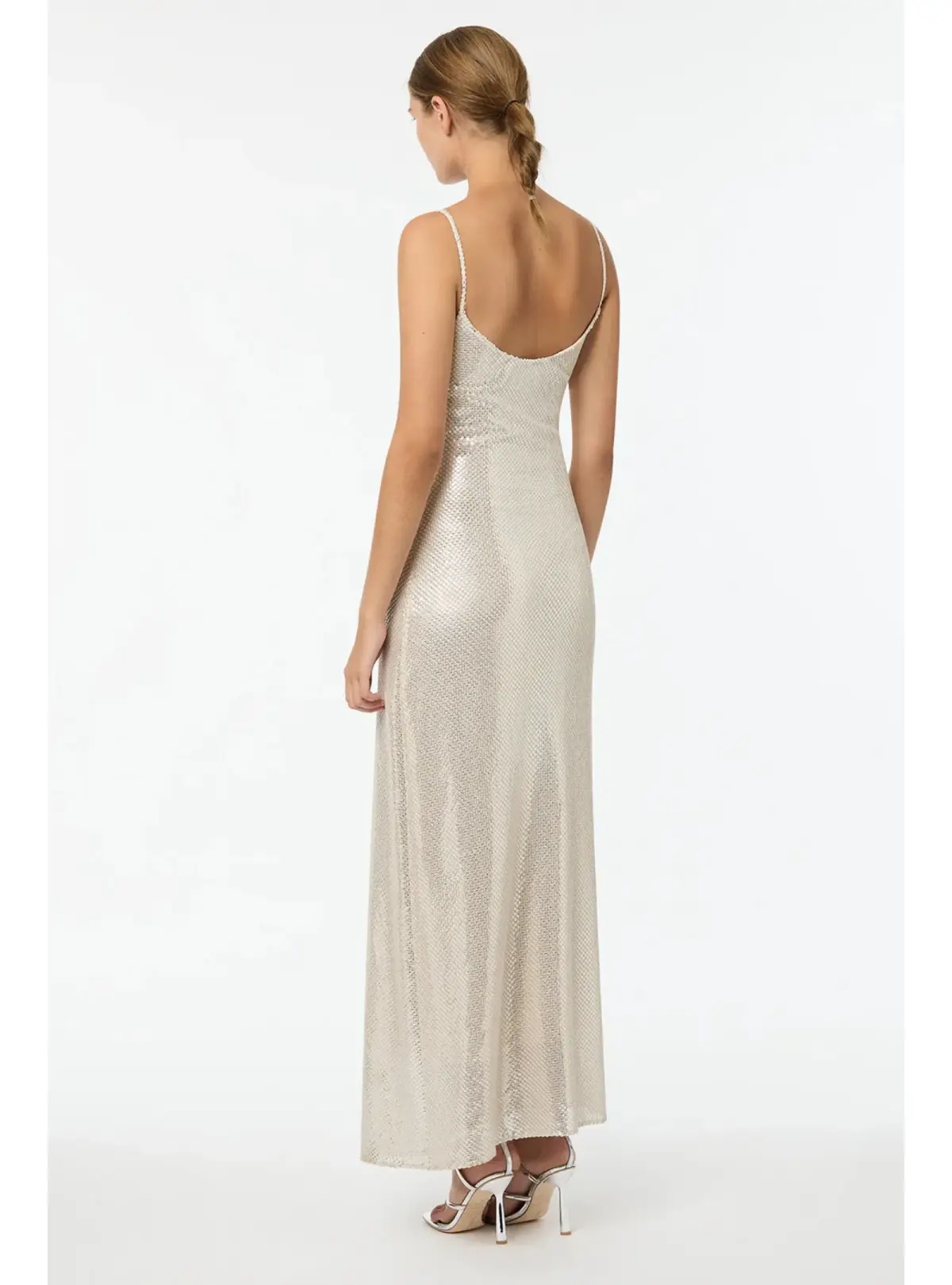 Manning Cartell High Voltage Slip Dress Nude Silver Size AU 8 - Image 4
