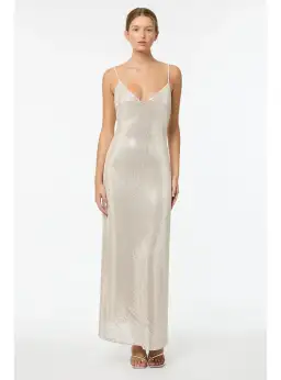 Manning Cartell High Voltage Slip Dress Nude Silver Size AU 8 for rent on The Volte - image 1