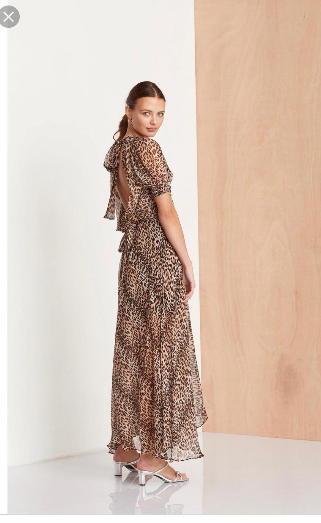 Bec & Bridge Kitty Kat Maxi Dress Leopard Print Size 10 for rent on The Volte - main image