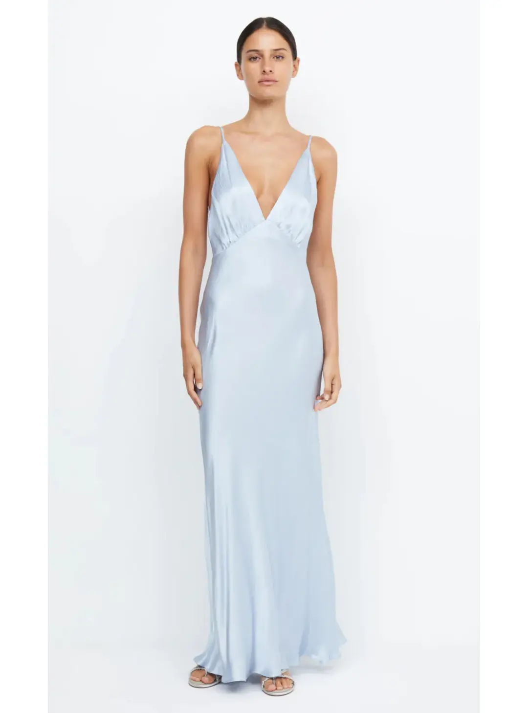 Bec & Bridge Moon Dance V Maxi Dress Dust Blue Size AU 6 for rent on The Volte - main image