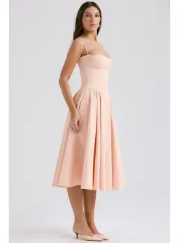 House Of CB Samaria Parfait Twill Corset Midi Dress Peach Size S / AU 8 for rent on The Volte - image 2