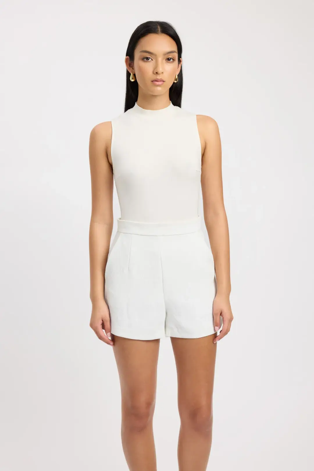 Kookaï Oyster Vest Top and Wafer Shorts Set Natural White Size 36 / AU 8 for rent on The Volte - main image