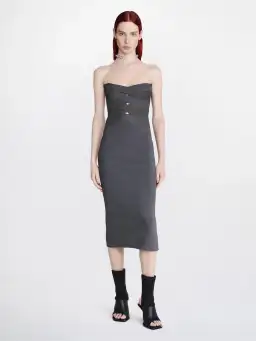 Dion Lee Reflective Interlocking Weave Midi Dress Asphalt Black Size XS / AU 6