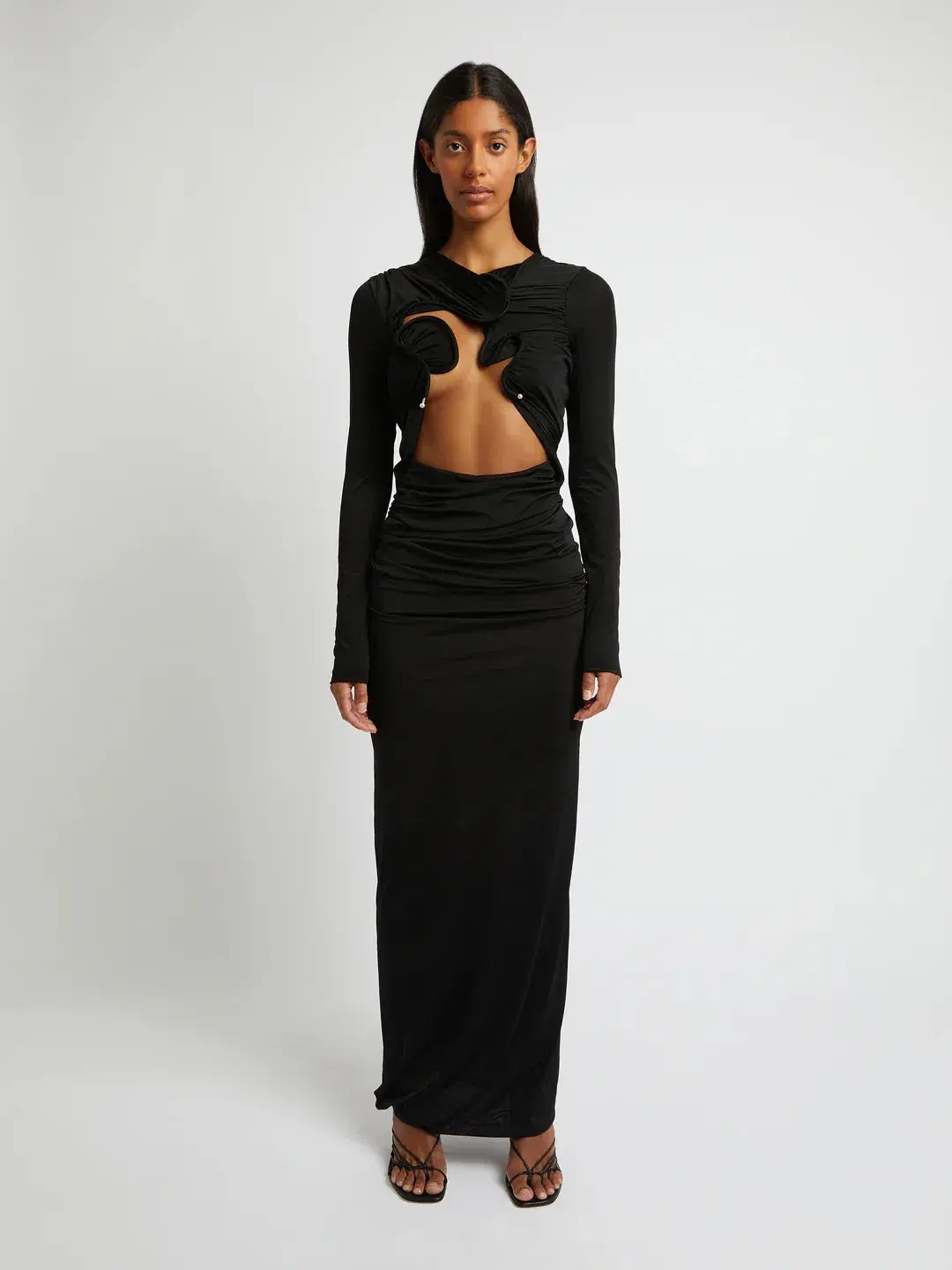 Christopher Esber Venus Long Sleeve Dress Black Size 8 / 8-10 AU for rent on The Volte - main image