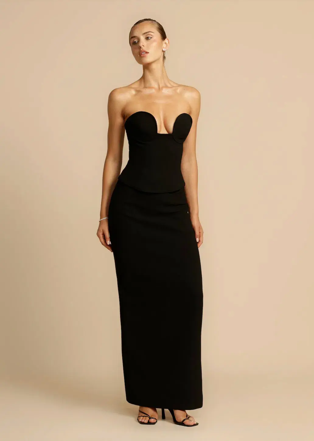 Arcina Ori Frida Bustier and Sloan Skirt Set Black Size S / AU 8 for rent on The Volte - main image