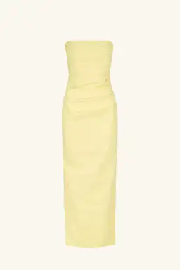 Shona Joy Lani Strapless Draped Maxi Dress Lemon Size 10 for rent on The Volte - image 3
