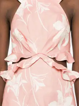 Zimmermann Acadian Tie Back Mini Dress in Pink/Ivory Floral Size 2 / AU 12 for rent on The Volte - image 2