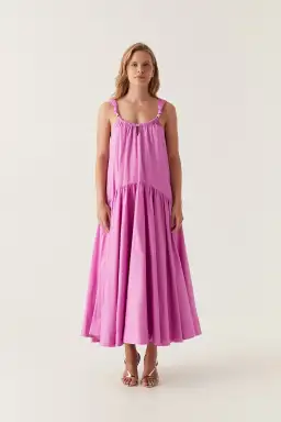 Aje Flora Midi Dress Muted Fuchsia Size 14