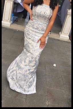 Bariano Doutzen Strapless Column Pattern Sequin for rent on The Volte - image 1