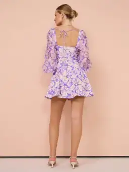 Acler Ardanary Mini Dress In Violet Imprint Size 12 for rent on The Volte - image 5