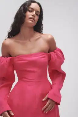 Aje Baret Sleeved Mini Dress Hot Pink Size 8 for rent on The Volte - image 2