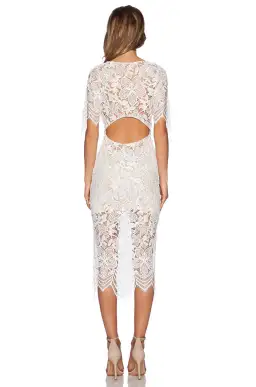For Love and Lemons Luna Midi Dress White Size 10 for rent on The Volte - image 3