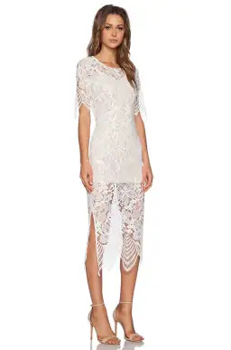For Love and Lemons Luna Midi Dress White Size 10 for rent on The Volte - image 1