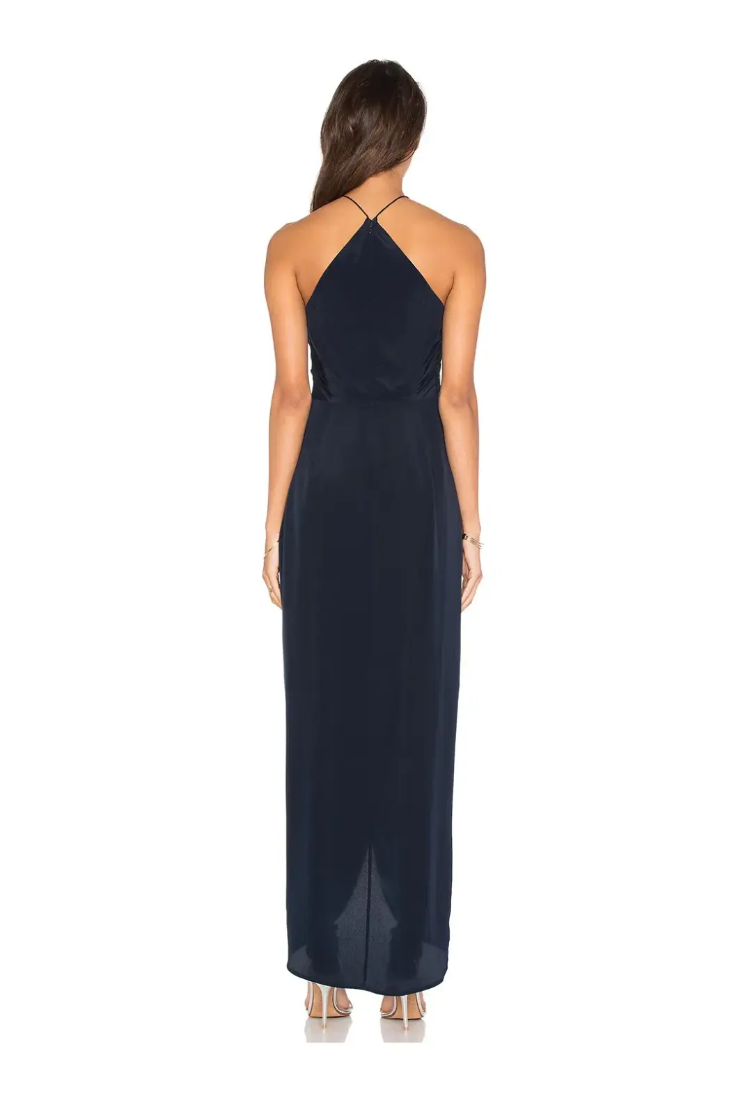 Zimmerman Silk Tuck Long Dress French Navy Size 0/ AU 8 for rent on The Volte - main image