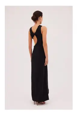 Bianca Spender Jersey Suiting Anchor Gown Black Size 1/ AU 8 for rent on The Volte - image 2