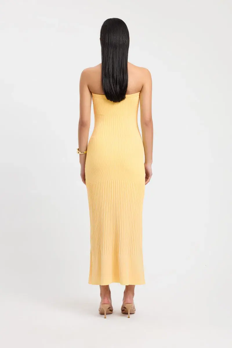 Kookai Serah Strapless Dress Yellow Size 8 for rent on The Volte - main image