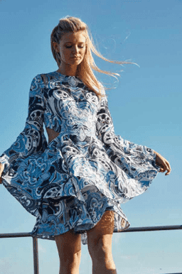 THURLEY PIESCES MINI BLUE DRESS SIZE 10 for rent on The Volte - image 1