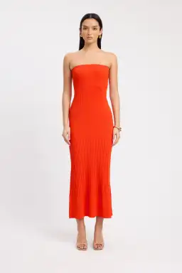 Kookai Serah Strapless Dress Mimosa Orange Size 10 for rent on The Volte - image 1