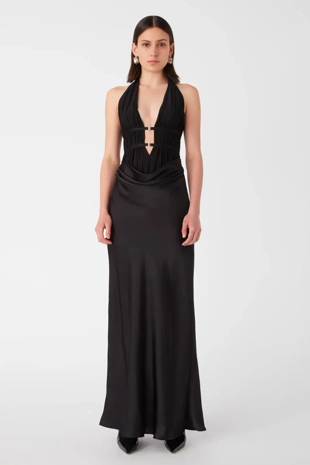 Misha Celine Maxi Dress Black Size 6 for rent on The Volte - main image
