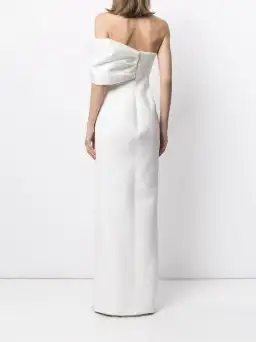 Rachel Gilbert Kace Bow-Shoulder Gown White Size 8 for rent on The Volte - image 2
