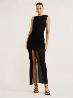 Bec and Bridge Julien Asym Maxi Dress Black Size 10