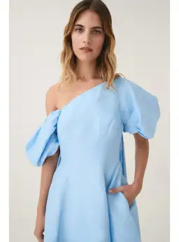 Aje Arista Tulip Sleeve Mini Dress Powder Blue Size AU 6 for rent on The Volte - image 3
