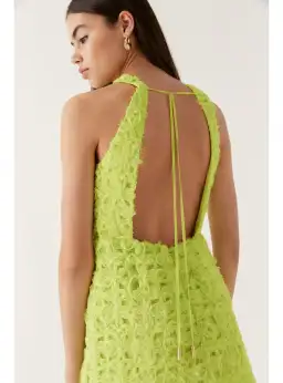 Aje Quintette Textured Mini Dress Light Lime Green Size AU 8 for rent on The Volte - image 2