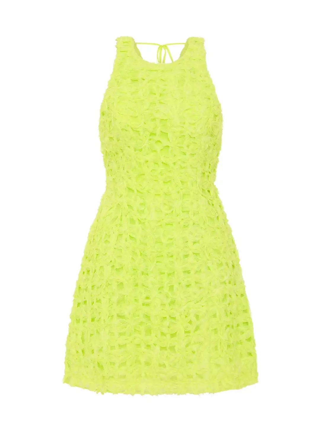 Aje Quintette Textured Mini Dress Light Lime Green Size AU 8 for rent on The Volte - main image
