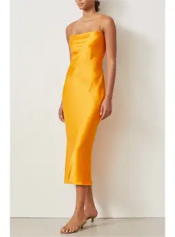 Bec & Bridge Seraphine Lace Up Midi Dress Orange Size AU 10 for rent on The Volte - image 1