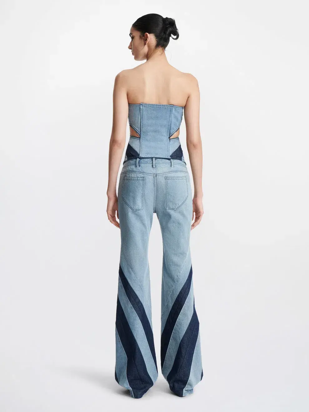 Dion Lee Darted Denim Set Blue Size 8 for rent on The Volte - main image