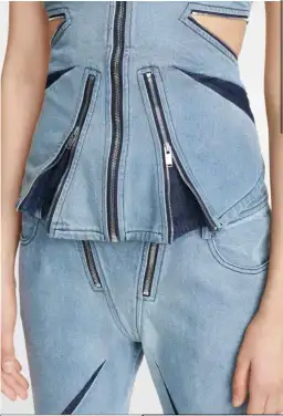 Dion Lee Darted Denim Set Blue Size 8 for rent on The Volte - image 2