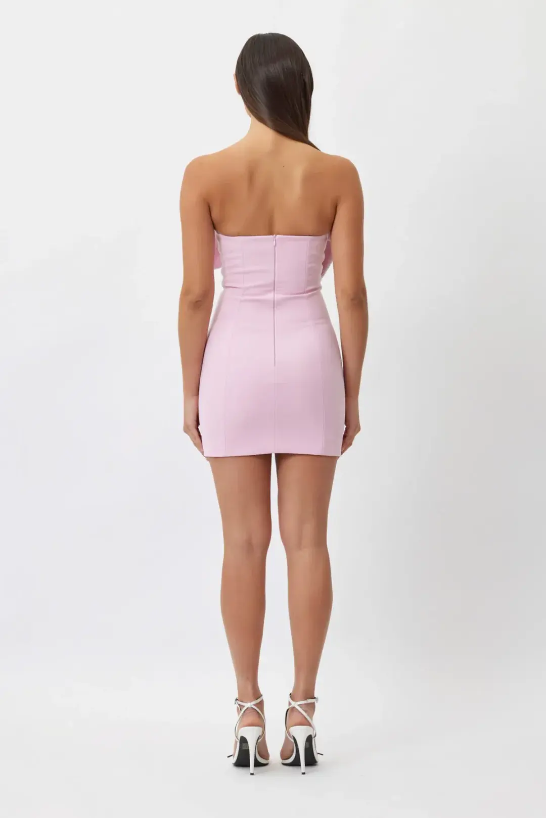 Bianca and Bridgett Rebecca Bow Mini Dress Pink Size 8 for rent on The Volte - main image