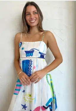 Kate Ford Pella Ladder Bustier Dress Print Size 4 / 14 AU for rent on The Volte - image 2