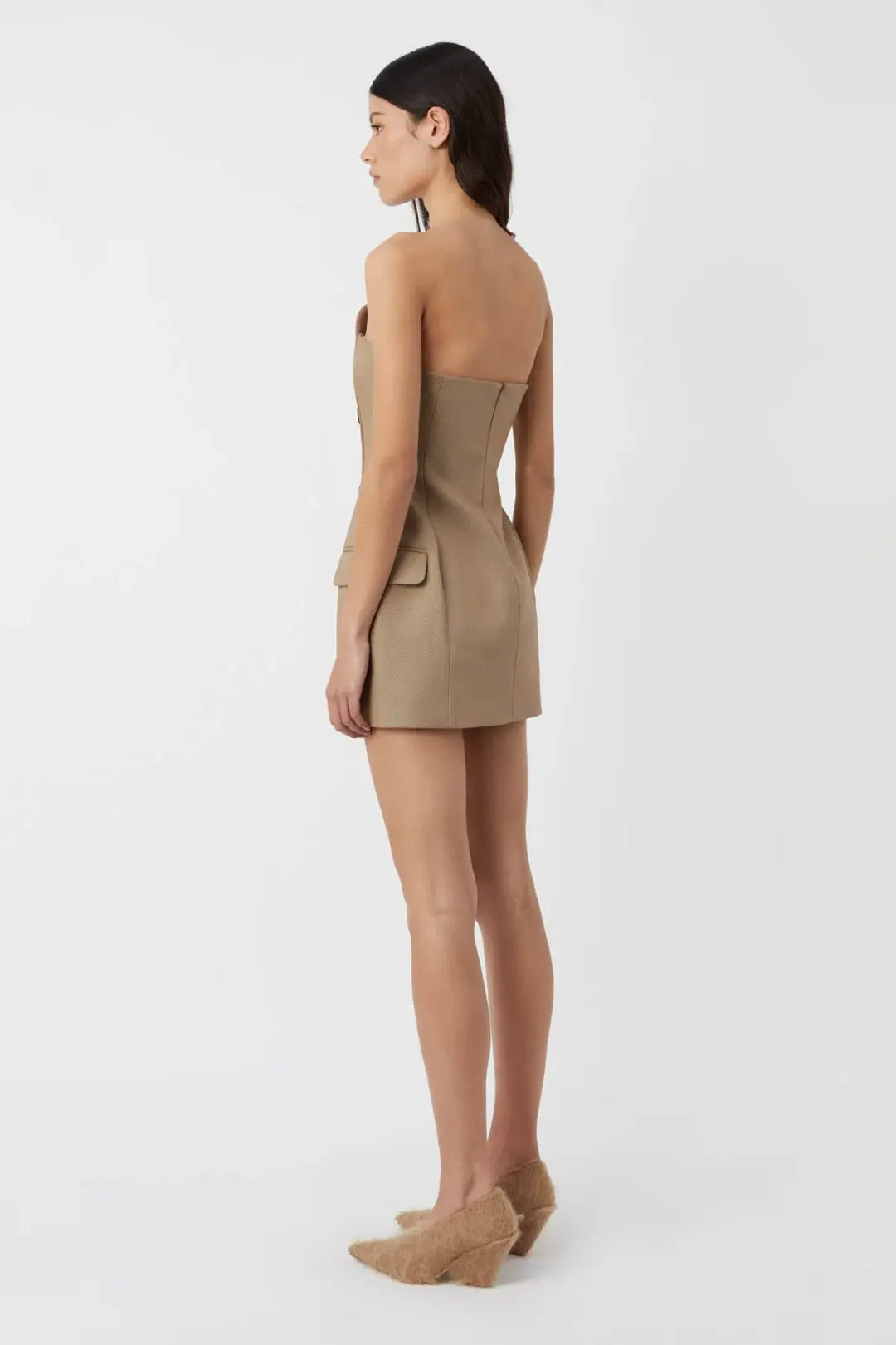 Camilla and Marc Asteria Mini Dress & Coat Set in Tan Brown Size 8 for rent on The Volte - main image