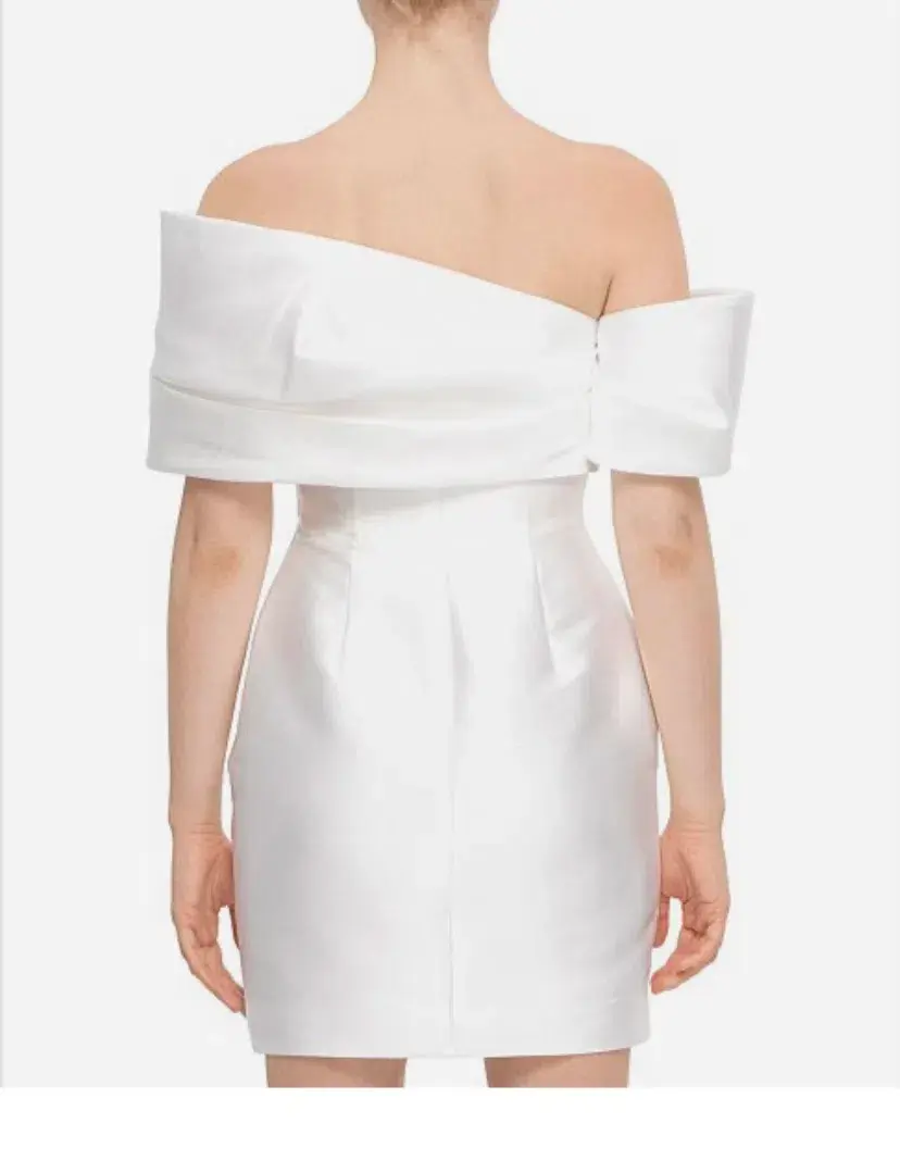 Solace London Edda Off Shoulder Mini Dress Off White Size 12 for rent on The Volte - main image