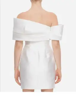 Solace London Edda Off Shoulder Mini Dress Off White Size 12 for rent on The Volte - image 3