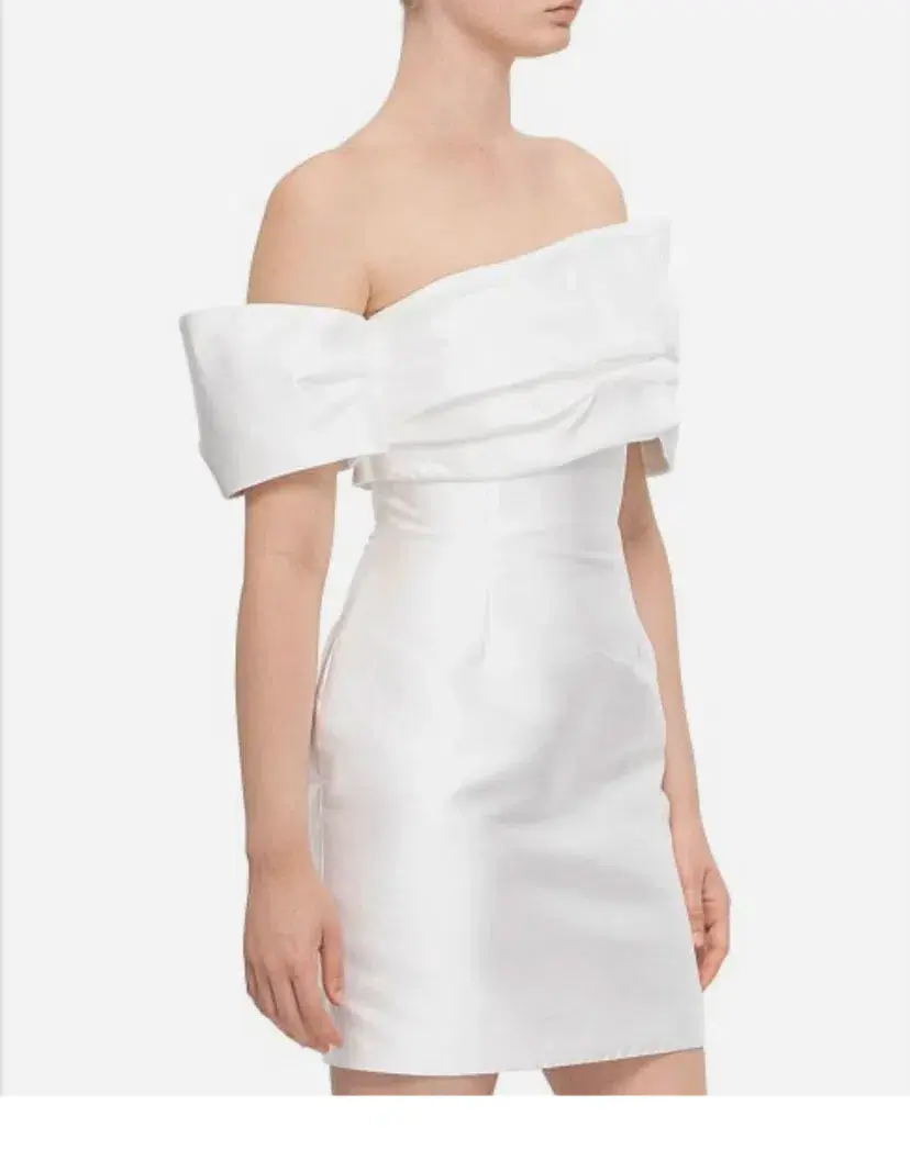 Solace London Edda Off Shoulder Mini Dress Off White Size 12 for rent on The Volte - main image