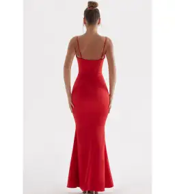 House of CB Olivette Red Rose Satin Corset Maxi Dress Red Size 12 for rent on The Volte - image 2