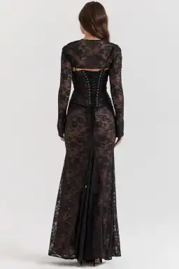 House Of Cb Artemis Lace Maxi Dress Black Size 12 for rent on The Volte - image 4